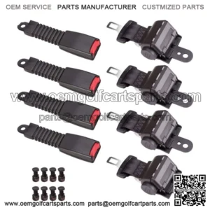 4 Sets Retractable Golf Cart Seat Belts Lap For EZGO/Yamaha/Club Car