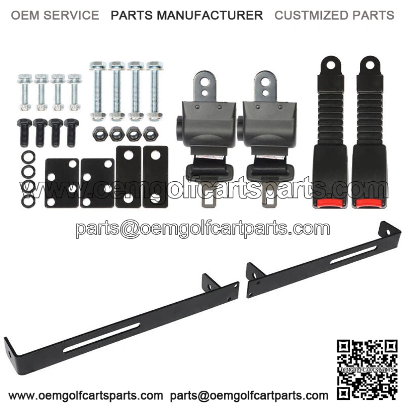 2 Golf Cart Seat Belts & Bracket Kit for Ezgo Yamaha Club Car NEW