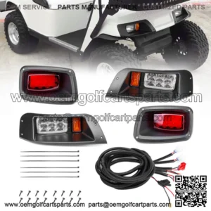 For EZGO TXT Golf Cart LED Headlight + Tail Light Kit Gas or Electric 1996-2013