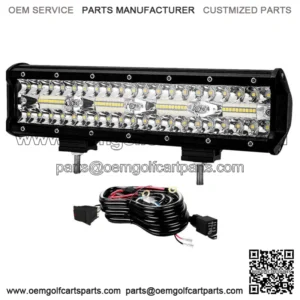 12" 240W Upper Bumper Led Light Bar+Wiring Kit for Club Car EZGO Golf Cart 13"