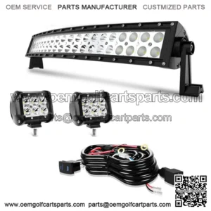 20" 22inch Bumper Led Light Bar + Wiring Kit For Club Car EZGO Yamaha Golf Cart