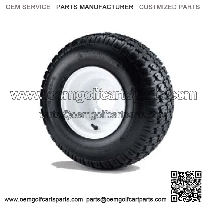 Golf Cart 18×8.50-8 6 Ply Traction Tire mounted on 8″ White Wheel