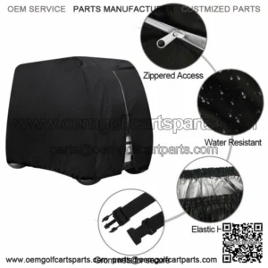 FOR EZGO Club Car YAMAHA Waterproof Golf Cart Black Storage Cover 4 Passenger