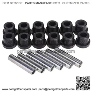 Golf Cart Rear Spring Bushing Kit for EZGO TXT & Medalist 1994-up, Club Car DS 1992-up, 12 Bushings 6 Metal Spacers
