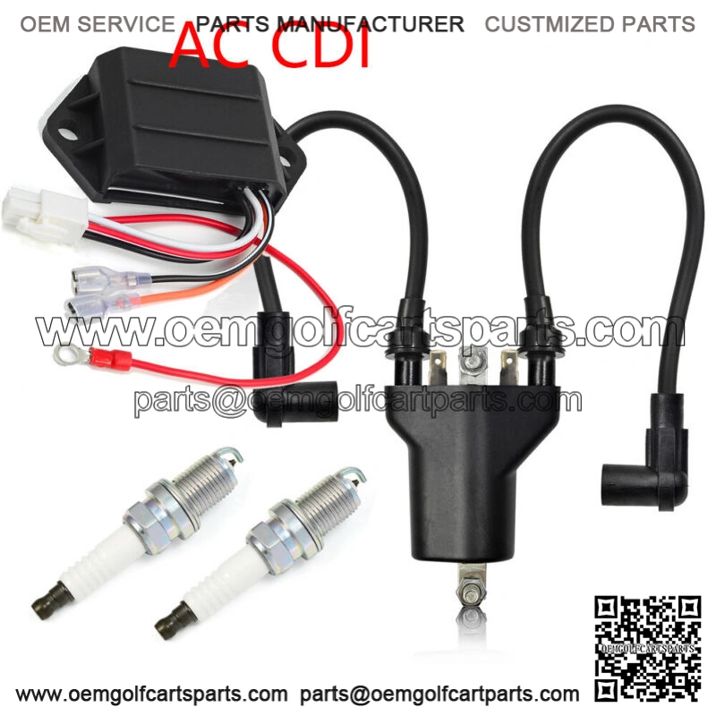 Ignition Coil Spark Plugs AC CDI Ignitor For EZGO Golf Cart 4 Cycle Gas 1991-02