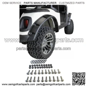 EZGO Golf Cart Fender Flares Fits RXV 2008+ Front & Rear Set of 4 w/ SS Hardware