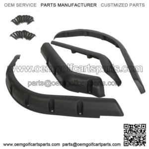 For EZGO TXT 1996-2013 Golf Cart Set of 4 Black Fender Flares W/ Screws