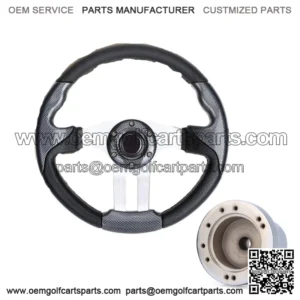Golf Cart Steering wheel With Chrome Adapter for Yamaha Parts Accessories