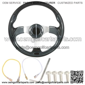 for Yamaha EZGO Club Car Golf Cart 12.5 inch Carbon Fiber Steering Wheel