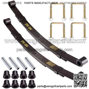 Golf Cart Heavy Duty 3-Leaf Rear Spring Kit for EZGO TXT Medalist 1994.5-up, with Bushings Sleeves & U Bolts, OEM# 70247-G01 70474-G01 70505-G01 603109