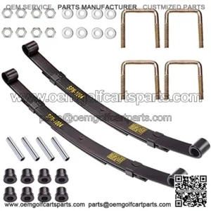Golf Cart Rear Leaf Spring Kit for EZGO TXT Medalist 1994.5-up & MPT 800, 3-Leaf Spring with Bushings Sleeves U Bolts, Replace OEM 70247-G01 70474G01 70505G01 603109
