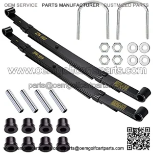 Golf Cart Heavy Duty 4-Leaf Rear Leaf Spring Kit for Club Car Precedent 2004-up, with Bushings Sleeves U Bolts, Replace OEM 102509301 102513001