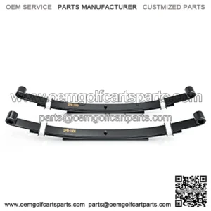 Golf Cart Heavy Duty Rear 3- Leaf Spring Kit with Bushings & Sleeves & U Bolts for Club Car DS G&E 1981-up (2 Packs)