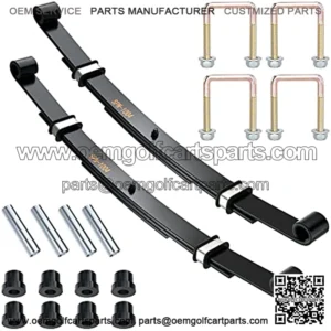Golf Cart 3 Leaf Rear Spring Kit for EZGO TXT Medalist 1994.5-up, with Bushings Sleeves & U Bolts, OEM# 70247-G01 70474-G01 70505-G01 603109