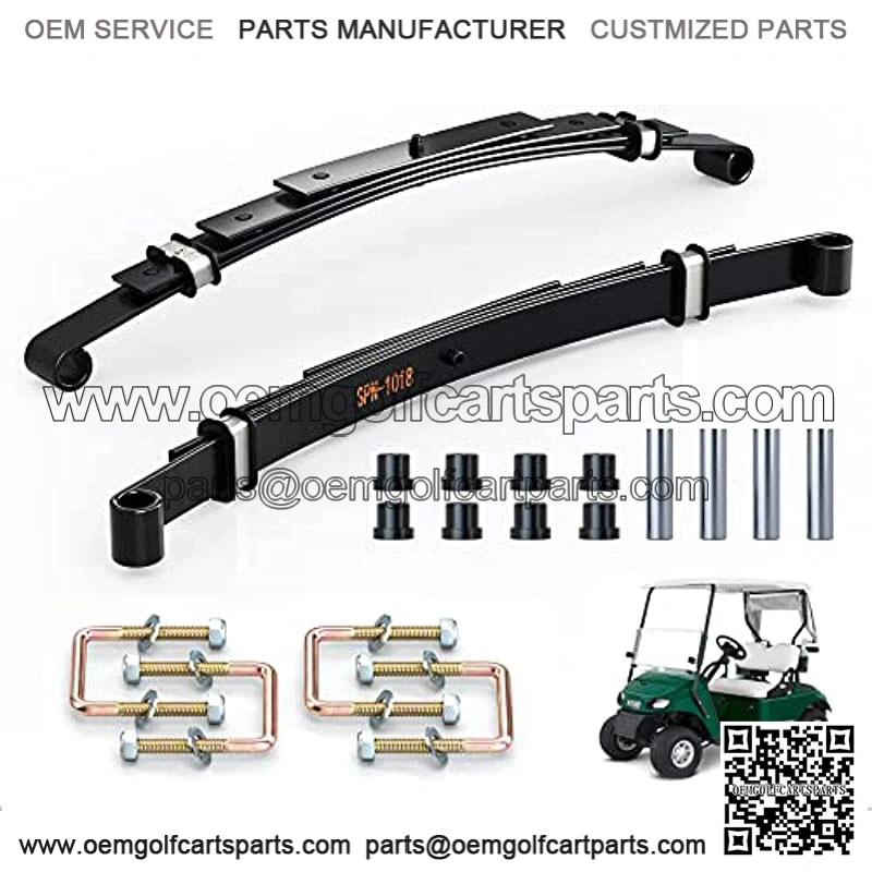 Golf Cart Rear Heavy Duty 4-Leaf Spring Kit with Bushings & Sleeves Kit for EZGO TXT Golf Cart 1995-2013