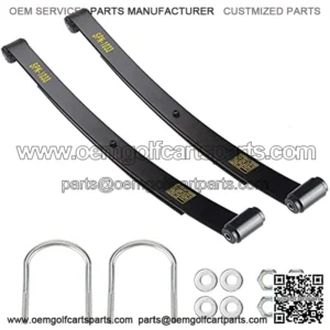 Heavy Duty Rear Spring Kit for EZGO RXV 2008-up Golf Cart, Dual Action 2 Leaf Spring with Bushings Sleeves U Bolts, OEM# 603498 604494