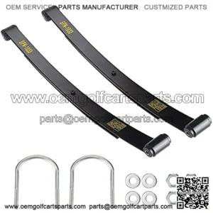 Heavy Duty Dual Action Rear (2-Leaf) Leaf Springs Set with Bushing Kit U Bolts Nuts Fits EZGO RXV Golf Cart 2008 & Up, 2-Pack