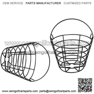 Metal Golf Ball Basket Container Golf Ball Bucket Holder with Handle (Golf Balls NOT Include) - 2 PCS