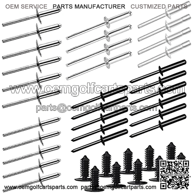 EZGO Rivet Kit Complete OEM Body Hardware with 10 PCS Plastic Fastener Tree Rivets for E-Z-GO TXT Golf Cart Gas/Electric 1995 to Now