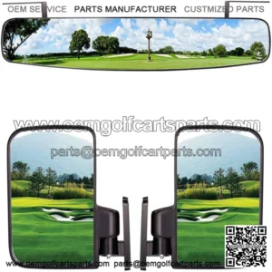 Golf Cart Side Mirrors and Rear View Mirror for EZGO Club Car Yamaha