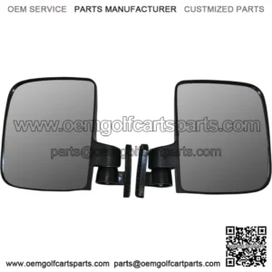 Pair of Golf Cart Rear View Mirrors, 5" x 7" Club Car EZGO Mirrors