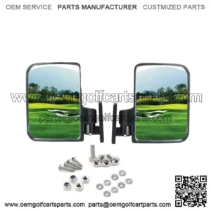 Golf Cart Side Mirror Universal Mount Rear View Fold In For Club Car EZGO Yamaha