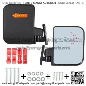 Side Mirrors With Led Turn Signal Light Golf Cart Rear View Mirrors for EZGO