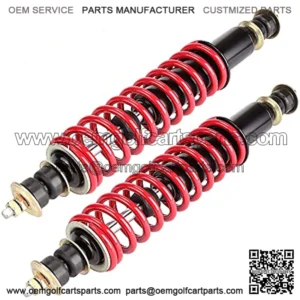 Golf Cart Front Rear Shock Absorber Set Coil Over Heavy Duty Shock Absorber Bolt Fits EZGO Medalist/TXT 1994+ Newer Gas or Electric, Replaces OEM# 70928-G01 76418-G01 (2 Pack) (Red)