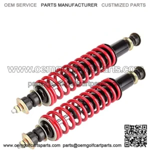 Heavy Duty Coil Front Rear Shock Absorber Kit for EZGO TXT, Medalist, Marathon, ST350 1994-up Gas or Electric Golf Cart, OEM# 70630-G01, Red