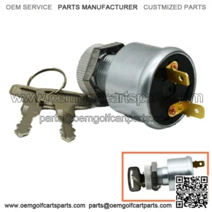 For Ezgo Golf Cart Key Switch 2 Terminal 81 &Up Gas-Electric Ignition Switch