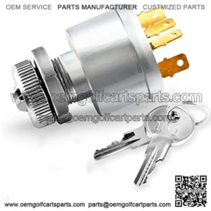 EZGO Ignition Switch and Key 4 Terminal with Lights for TXT/Medalist/ST Series Golf Cart Models Replaces OEM # 33639G01