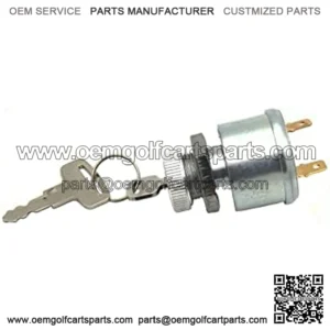 Ignition Switch Replace 17421G1 for E-Z-GO EZGO Golf Cars 2 Prong 4 Key Free Terminals Carabiner