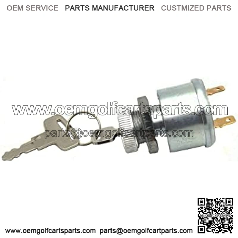 Ignition Switch Replace 17421G1 for E-Z-GO EZGO Golf Cars 2 Prong 4 Key Free Terminals Carabiner