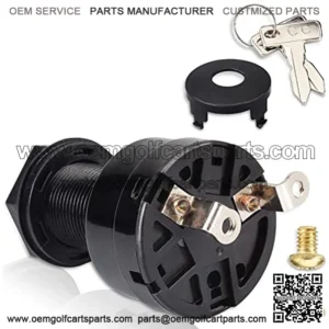 Golf Cart Ignition Key Switch, Club Car Starter Switch for DS Electric 1996-Up, 36V or 48V, OEM# 101826201