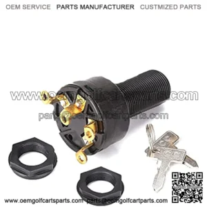 Ignition Key Switch for Club Car DS 1996-up 12V Gas Golf Cart, OEM# 101826301, 1012505