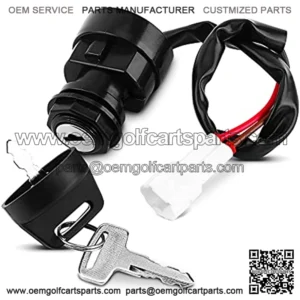 Motorcycle Ignition Switch with 2 Matching Keys, 2 Wire Ignition Switch, Universal Ignition Key Switch 2 Position Ignition Switch Assembly for Yamaha YFM 350 Bruin 660R 700R Raptor 350X Warrior