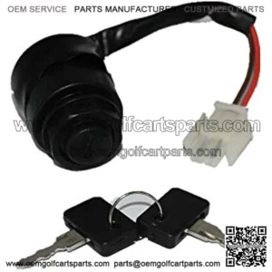 JN8-82510-09 Ignition Key Switch with Keys Replacement for Cart Gas Or Electric G11 G16 G20 G21 G22 1996-2004