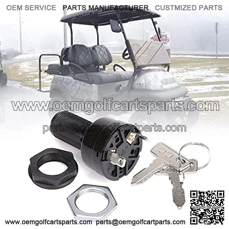 Golf Cart Ignition Switch Key for Club Car Precedent Electric 2004-UP with 2-PIN 2 Keys 102508601