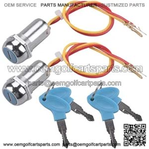 2 Pack 2 Wires Ignition Switch Key Starter Switch with 4 Keys  On-Off for Electric Scooter ATV Moped Go Kart