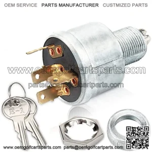EZGO TXT Ignition Switch, Key Starter Switch for EZGO 1981-up Gas/Electric, OEM# 33639G01, 33639-G01
