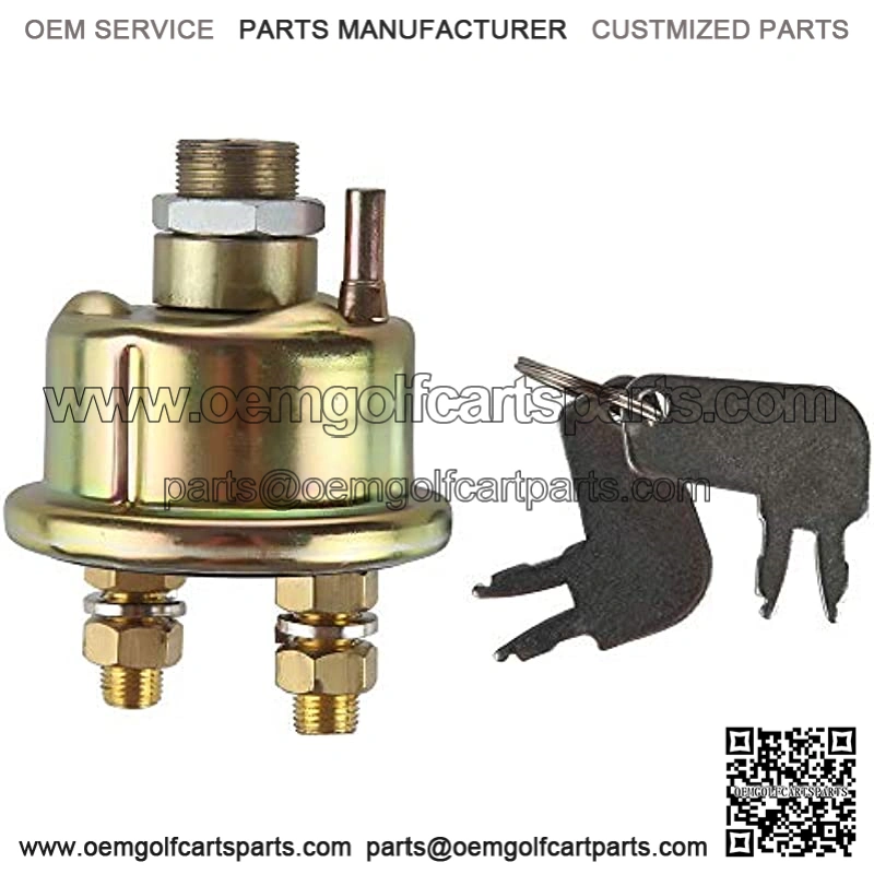 7N0718 7H7290 Caterpillar Battery Disconnect Master Power Starter Switch with 2 Position 2 Stud 2 Keys for Excavators, Dump Trucks and Other Heavy Equipment