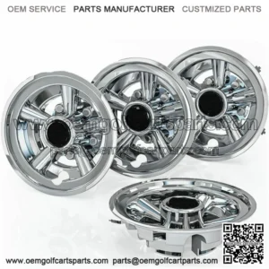 8 Inch Golf Cart Wheel Covers Hub Caps for EZGO Club Car Yamaha,Set of 4- Silver