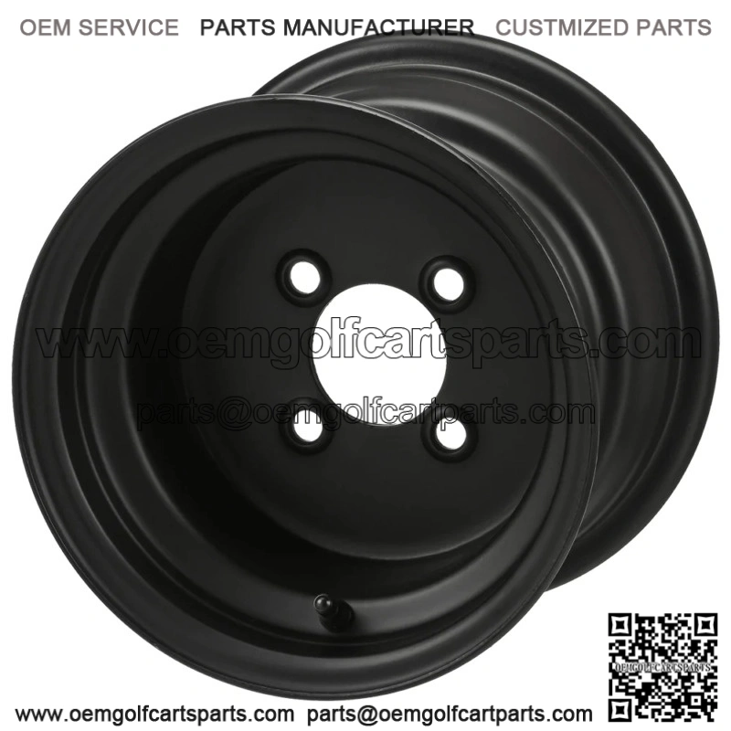 Revenge 10x7 Black Steel Golf Cart Wheel 3:4 Offset