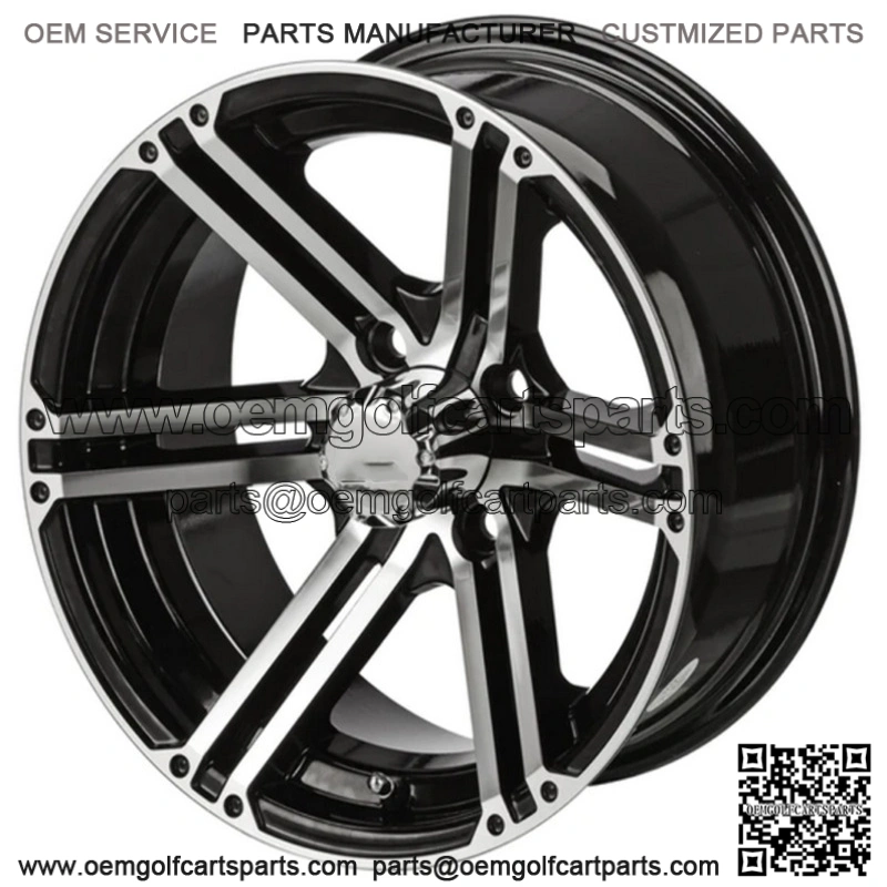 Revenge 12" Yukon Black & Machined Golf Cart Wheel 3:3 Offset