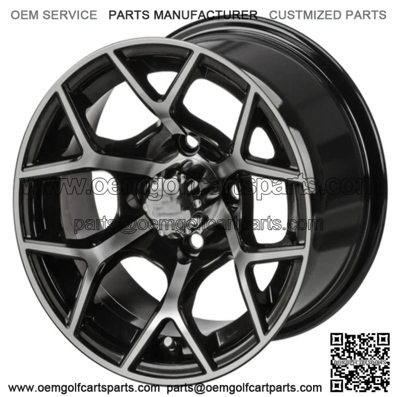 Revenge 12x7 Ninja Black & Machined Golf Cart Wheel 3:4 Offset