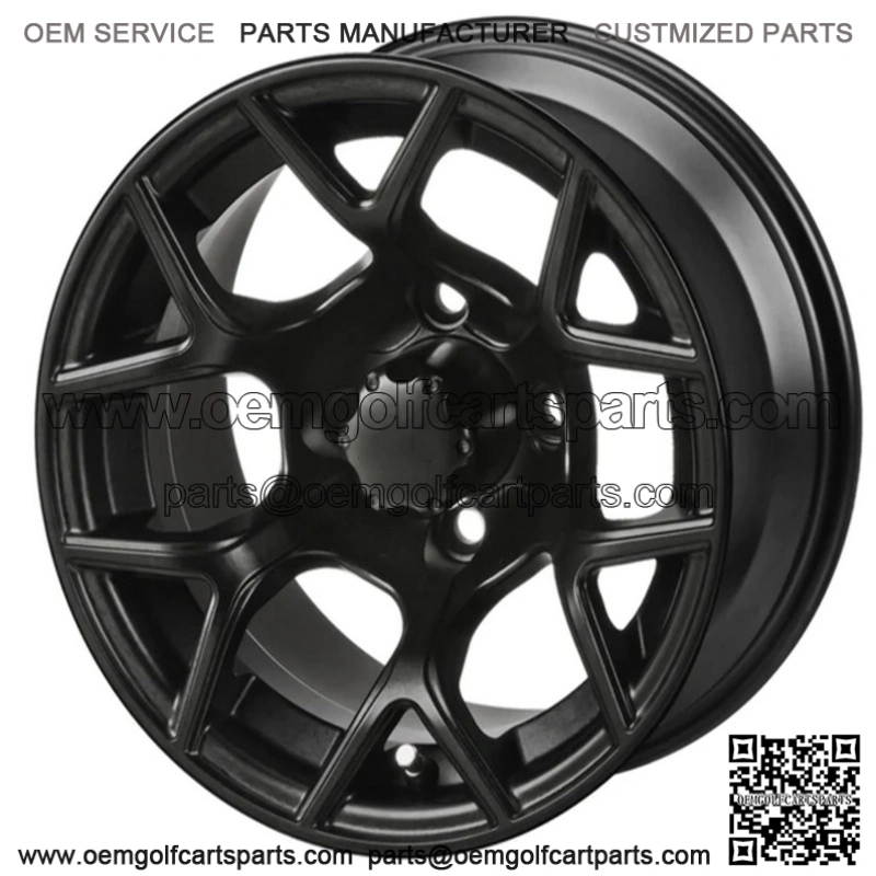 Revenge 12x7 Ninja Matte Black Golf Cart Wheel 3:4 Offset