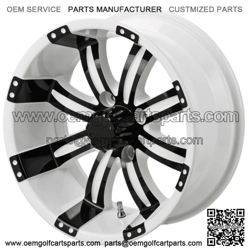 Revenge 12x7 Casino Cross Black & White Golf Cart Wheel 3:4 Offset