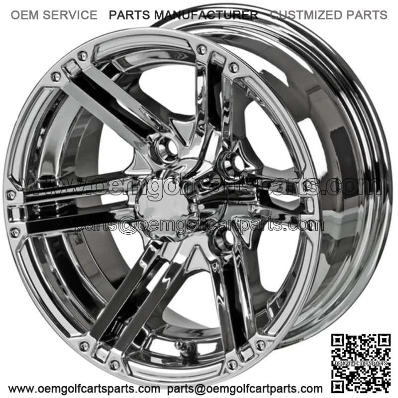 Revenge 12x6 Yukon Mirror Golf Cart Wheel Centered Offset