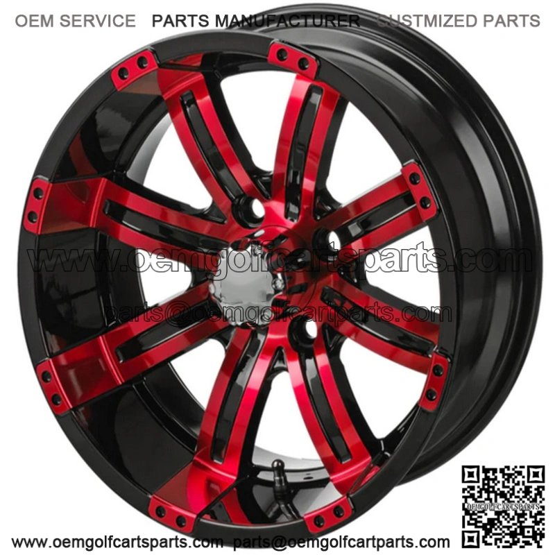 Revenge 12x7 Casino Cross Black & Red Golf Cart Wheel 3:4 Offset