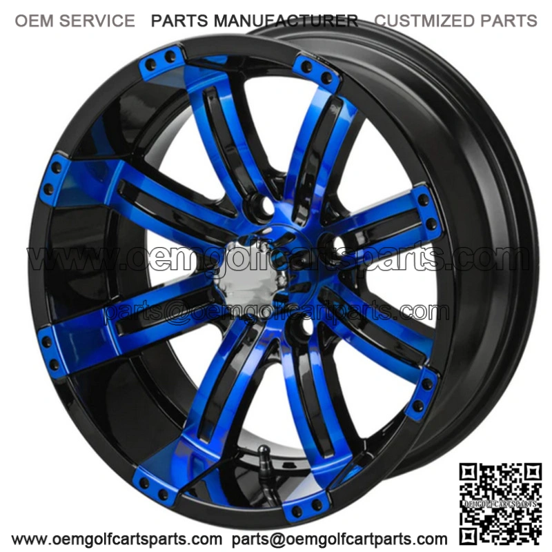 Revenge 12x7 Casino Cross Black & Blue Golf Cart Wheel 3:4 Offset